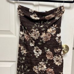 Brown Side Slit Dress