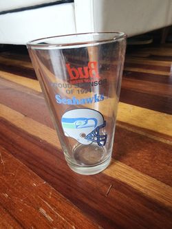 Vintage 94 Seattle Seahawks Bud King Of Beers 16oz Glass