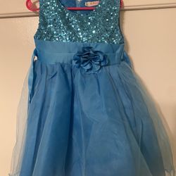 Turquoise Sequins Fancy Dress. Size XS 
