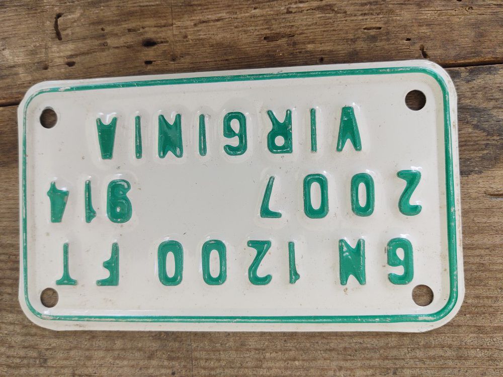 2007 Virginia Gill Net Metal License Plate