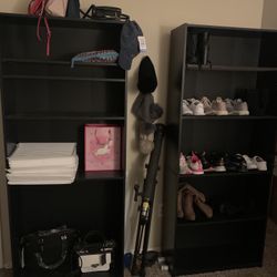 2 Black Bookshelves 