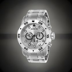 Invicta Pro Chronograph Diver Men's Watch  48MM Silver Stainless Steel Brand New