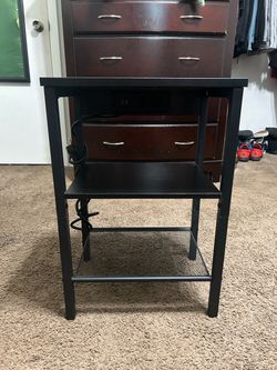 Black 3-Tier Metal Side Table