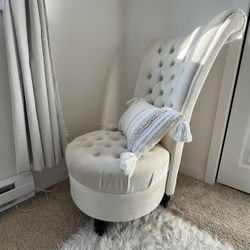 Retro High-back Armless Chair w/ Pillow - $84