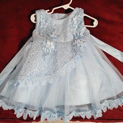 6-9 And 9-12  Months Light Blue Dresses 10$ Each