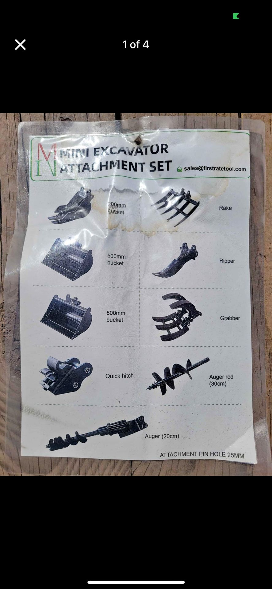 Mini Excavator Attachment Set