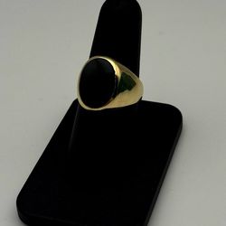 Jewelry 10k solid yellow gold onyx 6 CT ring size 9