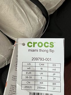 Crocs Women's Miami Thong Sandal size 8