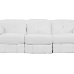 White Leader Power Recliner Sofa 