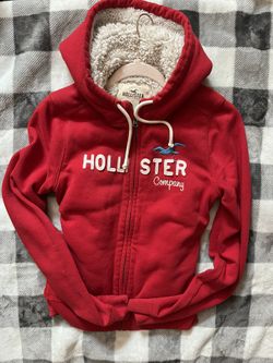 Red Hollister zip up Hoodie