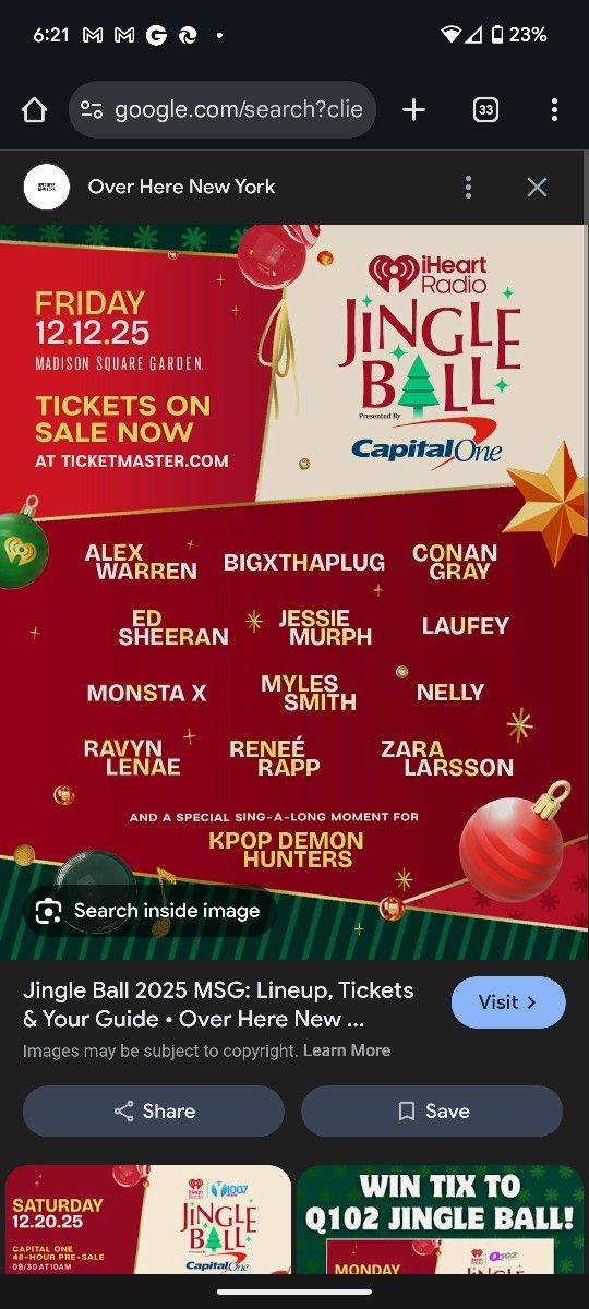 Jingle ball 2025 Two Tickets