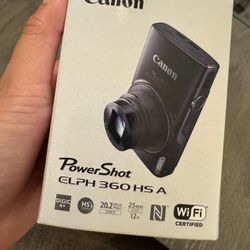 New Canon PowerShot ELPH 360 HS A Digital Camera in Black 