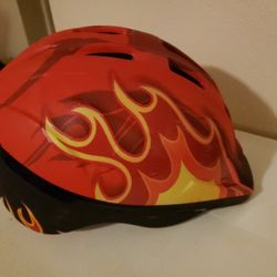 Kid's Bicycle Helmet Red Flames!