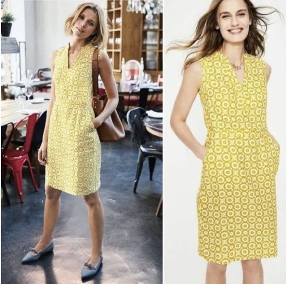 Boden Yellow Floral Linen Dress - Size 4T