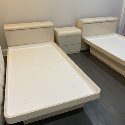 6 piece cream color twin bedroom set