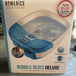 Homedics Bubble Bliss® Deluxe Foot Spa Surrounds Your Feet with Massaging Bubbles - Blue