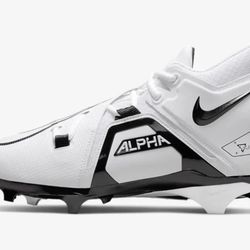 New Men's Nike Alpha Menace Pro 3 Football Cleats White Black CT6649-100 SZ 10.5