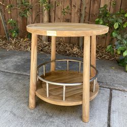 Teak Round Shower Stool (New)