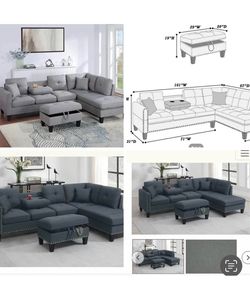 Sectional with ottoman set