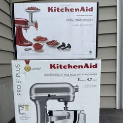 KitchenAid Pro 5 Plus - Silver And KitchenAid Meat Grinder Silver