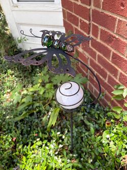 Metal Butterfly Solar Garden Stake or hanging candle holder