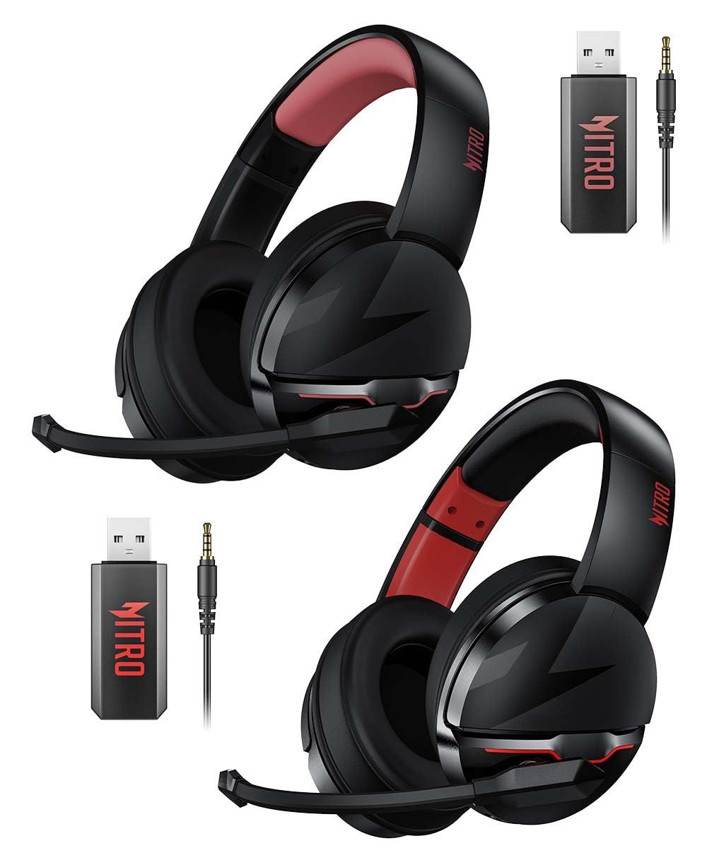 acer 2.4GHz Flex Wireless Gaming Headset |Red+Pink| Non-Stop 100H Battery | Dynamic 50mm Drivers