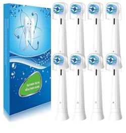 8 Pack Replacement Toothbrush Heads Compatible with Oral B iO, Brush Heads for Oral-B io 2/3/4/5/6/7/8/9/10/7G Series, with Covers, White