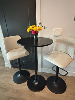 Barstool table & two adjustable stools