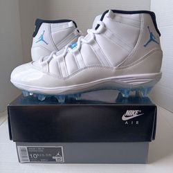Size 10.5 Nike Air Jordan 11 Mid TD Men's Football Cleats "Legend Blue"