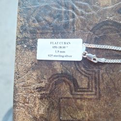 18 Inch Micro Cuban. Sterling Silver 