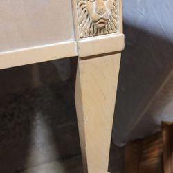 Lionhead Coffee Tables. Rare Find. Beige Solid Wood.