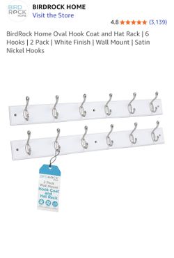 Wall Mounted Coat and Hat Hook Rails /6 Hooks Each B