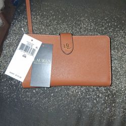 RALPH LAUREN CROSSHATCH LEATHER TECH WRISTLET