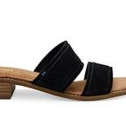 TOMS Black Suede Women's Mariposa SandalsSize 6.5