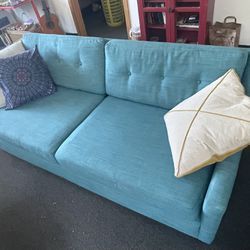Mid Century Modern Teal Couch