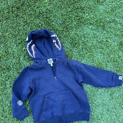 Used Authentic Kids Bape Hoodie Jacket Blue Size 110 2-3 Year Olds