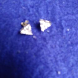 Triangular shaped diamond diamonisse gemstone earrings. PRICE REDUCED
