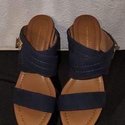 TOMMY HILFIGER BLUE WEDGES