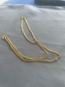 Vintage 14K Yellow Gold Curb Link Necklace 18” 2.5g Unisex (i
