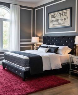 NEW QUEEN AND KING SIZE BED, INCLUDING MATTRESS, AND BOXSPRING WITH FREE DELIVERY PAY UPON ARRIVAL