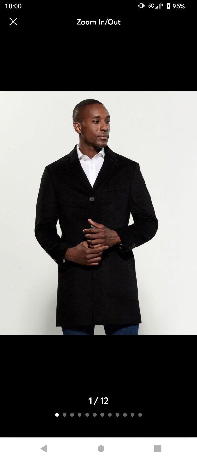 Cardinal Of Canada Wool Topcoat Dark Black Size XL RETAIL $695