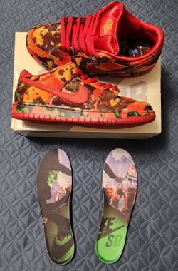 Nike SB Dunk Low Pro x Wizard Of Oz 'Poppy Field' 'Ruby Red Slippers' 9.5 Men