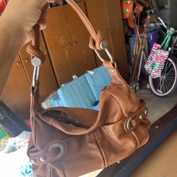 Brown Leather Purse Bag Makowsky 