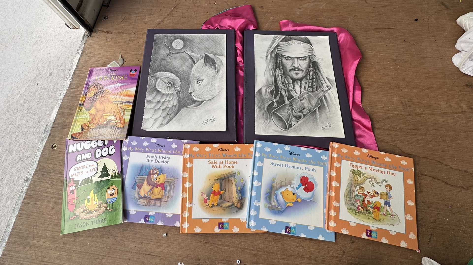 Two Paintings And 6 Books For Kids