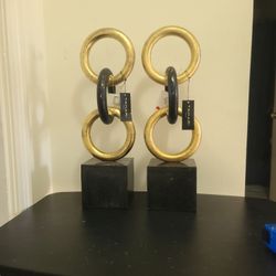 Set Of 2 Tahari Home Circle Art Sculpture 