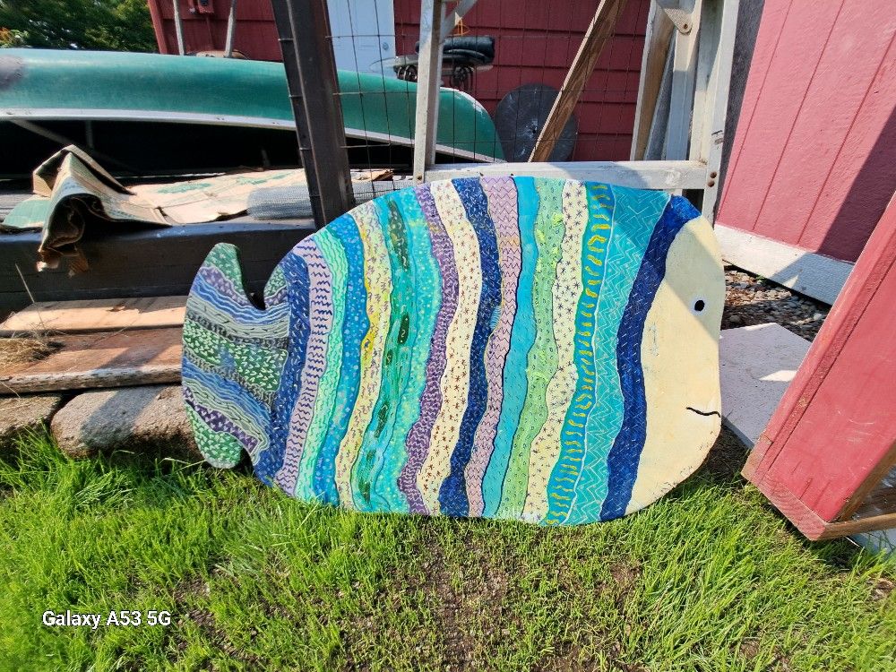 Handpaited On 2" Plywood Fish