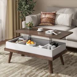 Wood Lift-Top Coffee Table with Hidden Compartment (NEW IN BOX)