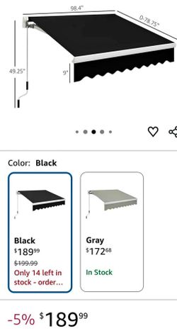 Awning manual retractable dark green.