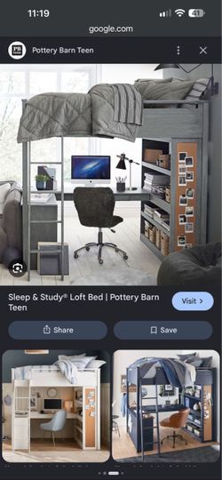 Pottery Barn Teen Sleep and Study Loft Bed