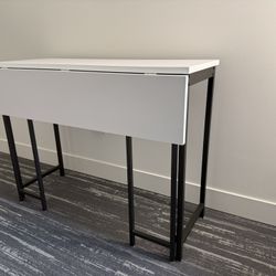 White Console Table With Drop Leaf Extension